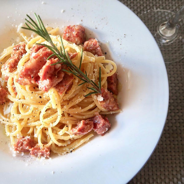 Carbonara with “Cotechino Modena IGP”